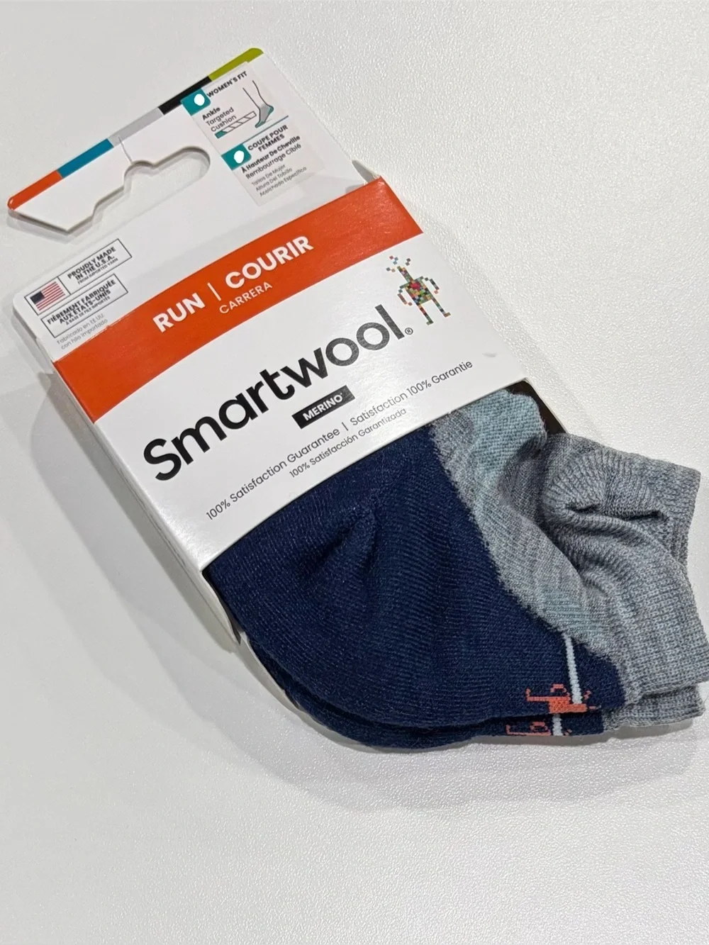 SmartWool Women's Medium Run Target Cushion Running Socks 3-Pack Ankle Gray NWT